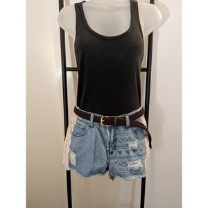 Fire Los Angeles Mini Jean Shorts - Distressed, Size 7 Juniors